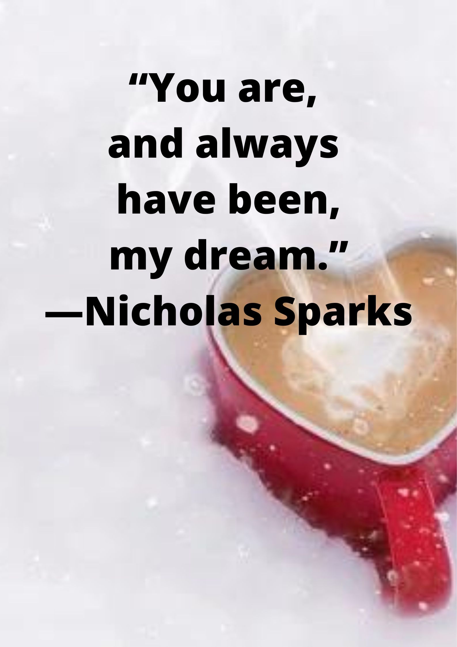 “You are, and always have been, my dream.”―Nicholas Sparks.