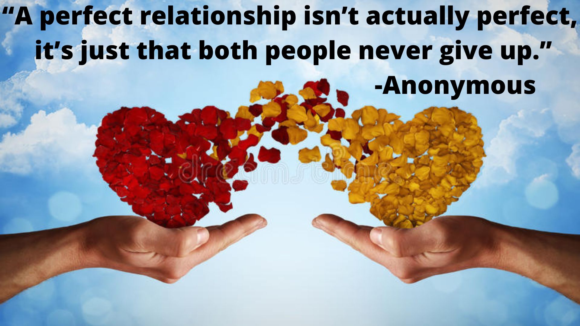 “A perfect relationship isn’t actually perfect, it’s just that both people never give up.” ― Anonymous.