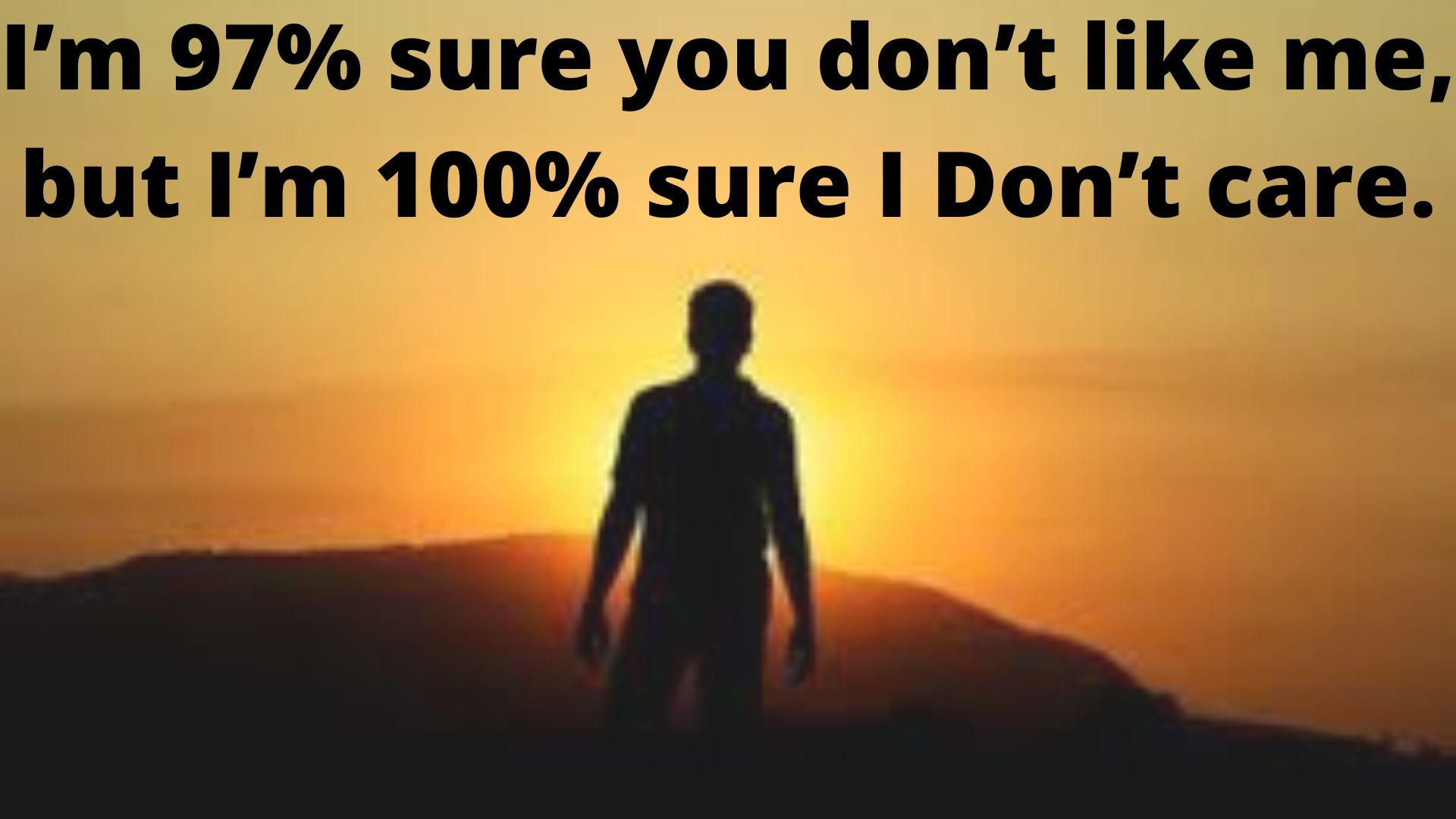 I’m 97% sure you don’t like me, but I’m 100% sure I Don’t care.