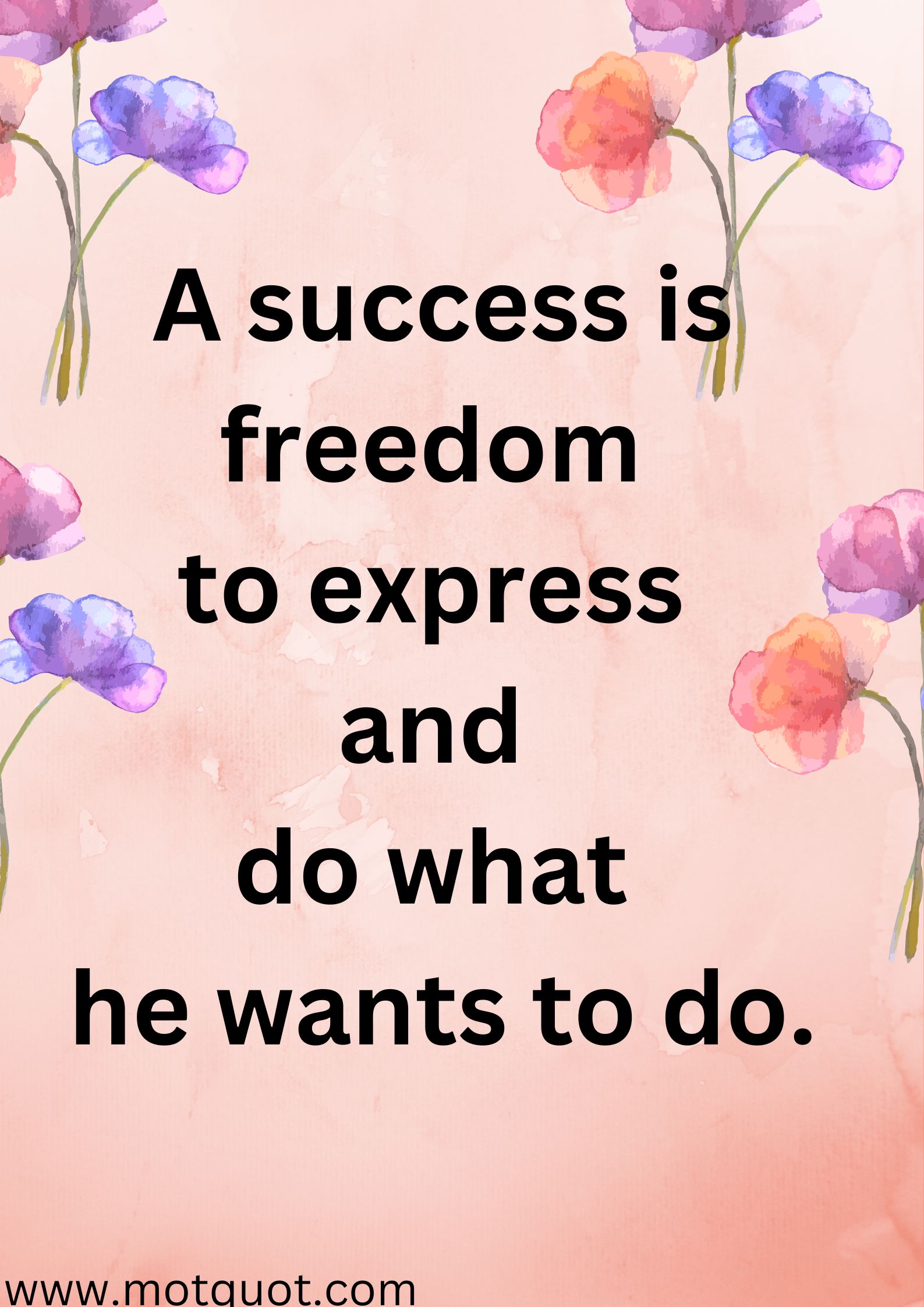 A success is freedom to  express and do what he wants to do.