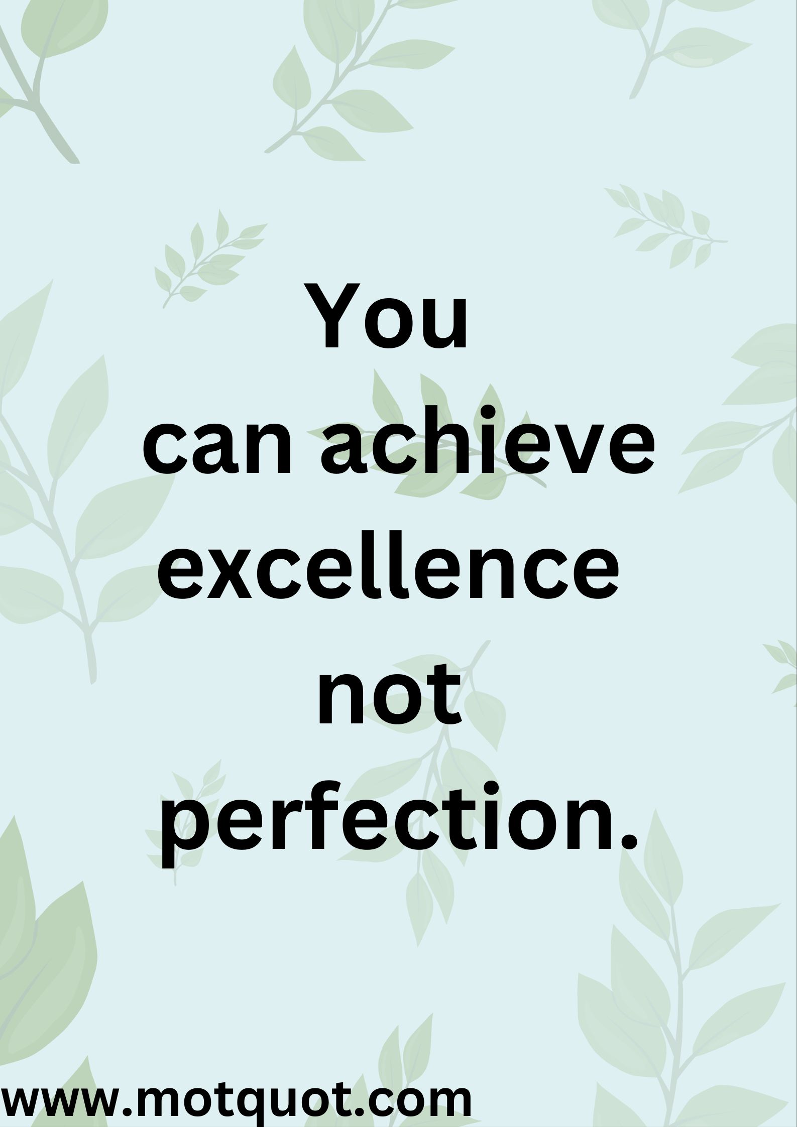 Motivational quote-You can achieve excellence
not perfection.