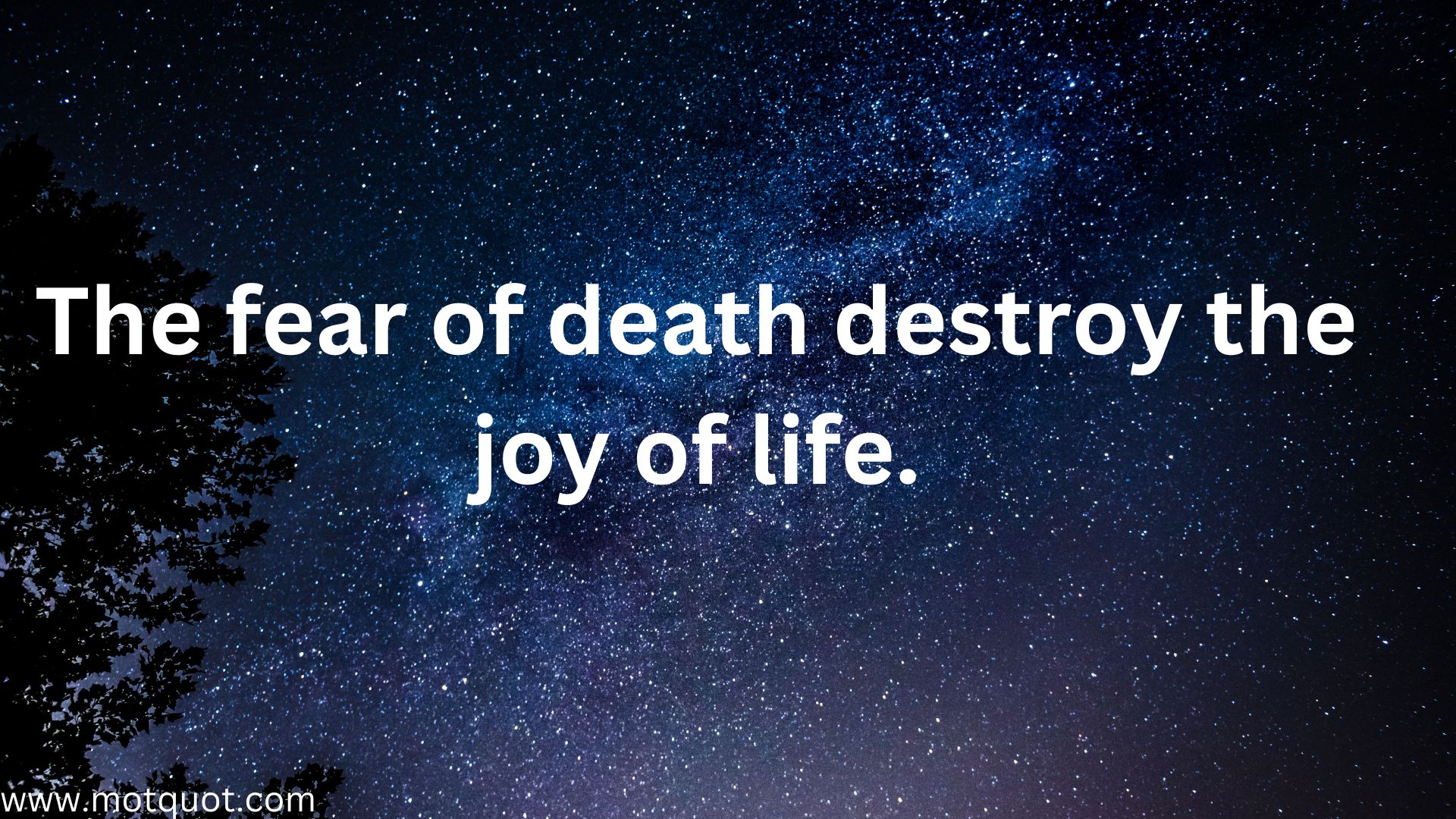 The fear of death destroy the joy of life.