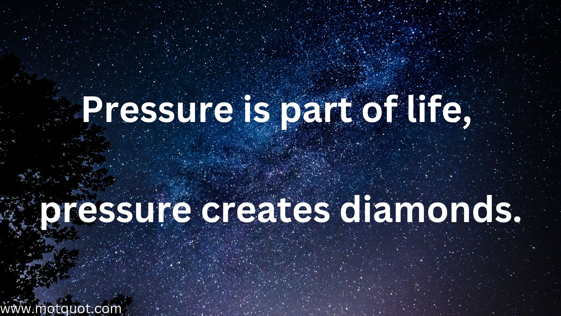 Pressure is part of life, Pressure creates diamonds.