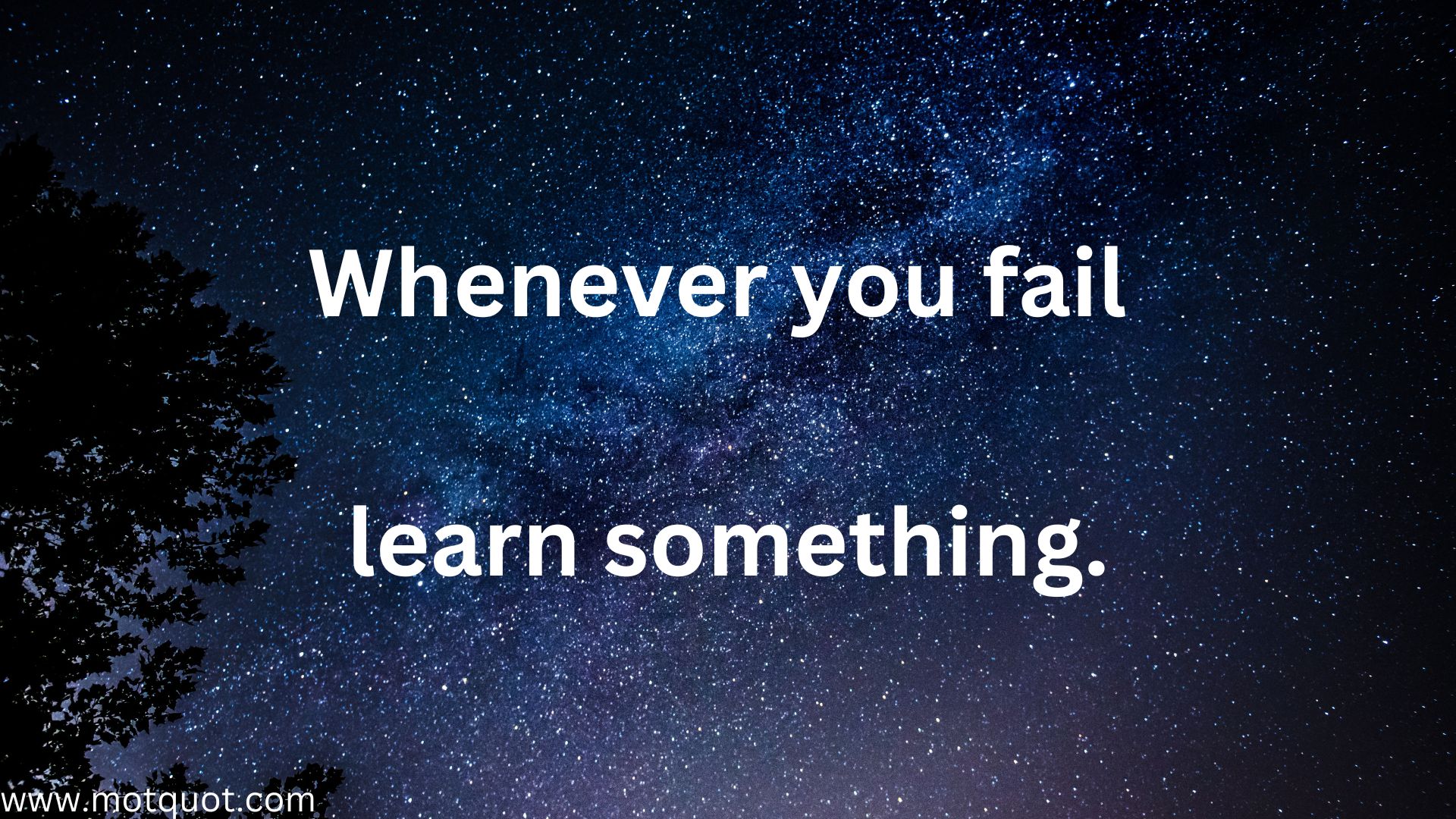 Whenever you fail learn something.