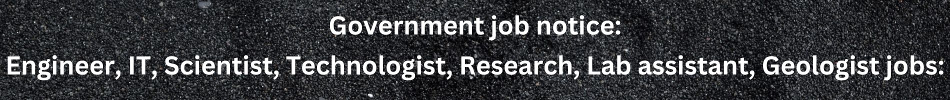 Government job notice: