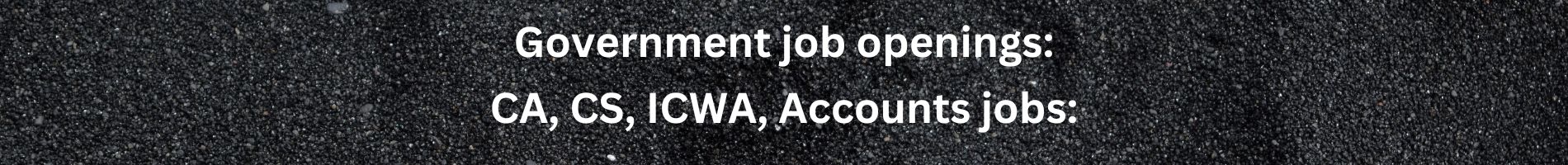 Government job openings: