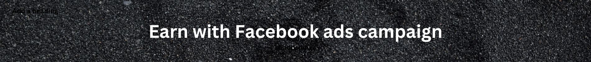 Earn with Facebook ads campaign.